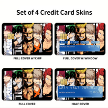Load image into Gallery viewer, My Hero Academia Izuku Midoriya, Katsuki Bakugou, All Might  Credit Card Skins (4-in-1 Pack)
