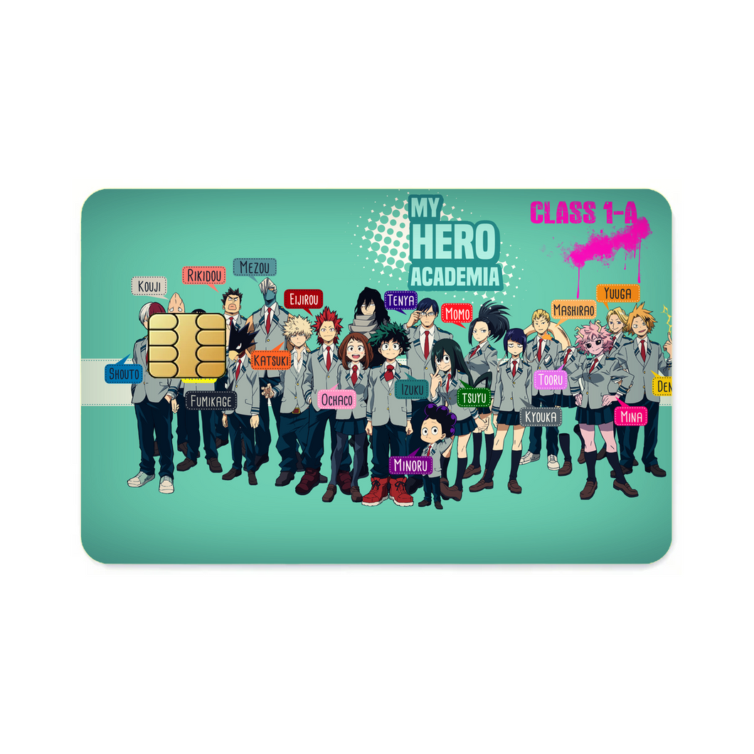 My Hero Academia Izuku Midoriya, Katsuki Bakugou, Shouta Aizawa, Tsuyu Asui  Credit Card Skins (4-in-1 Pack)