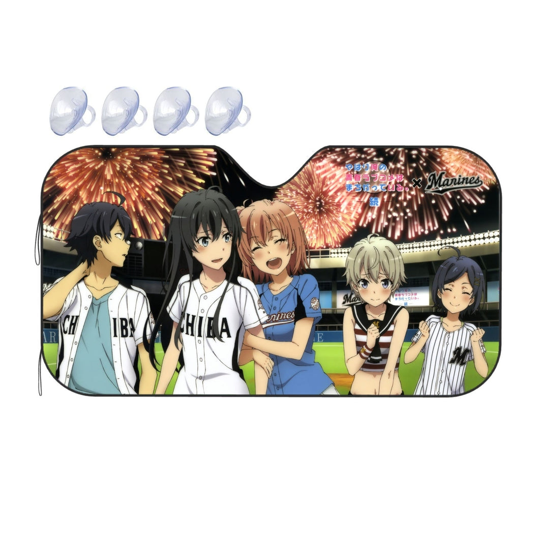 My Teen Romantic Comedy SNAFU Hachiman Hikigaya, Yukino Yukinoshita, Yui Yuigahama, Saika Totsuka, Komachi Hikigaya  Car Sunshade