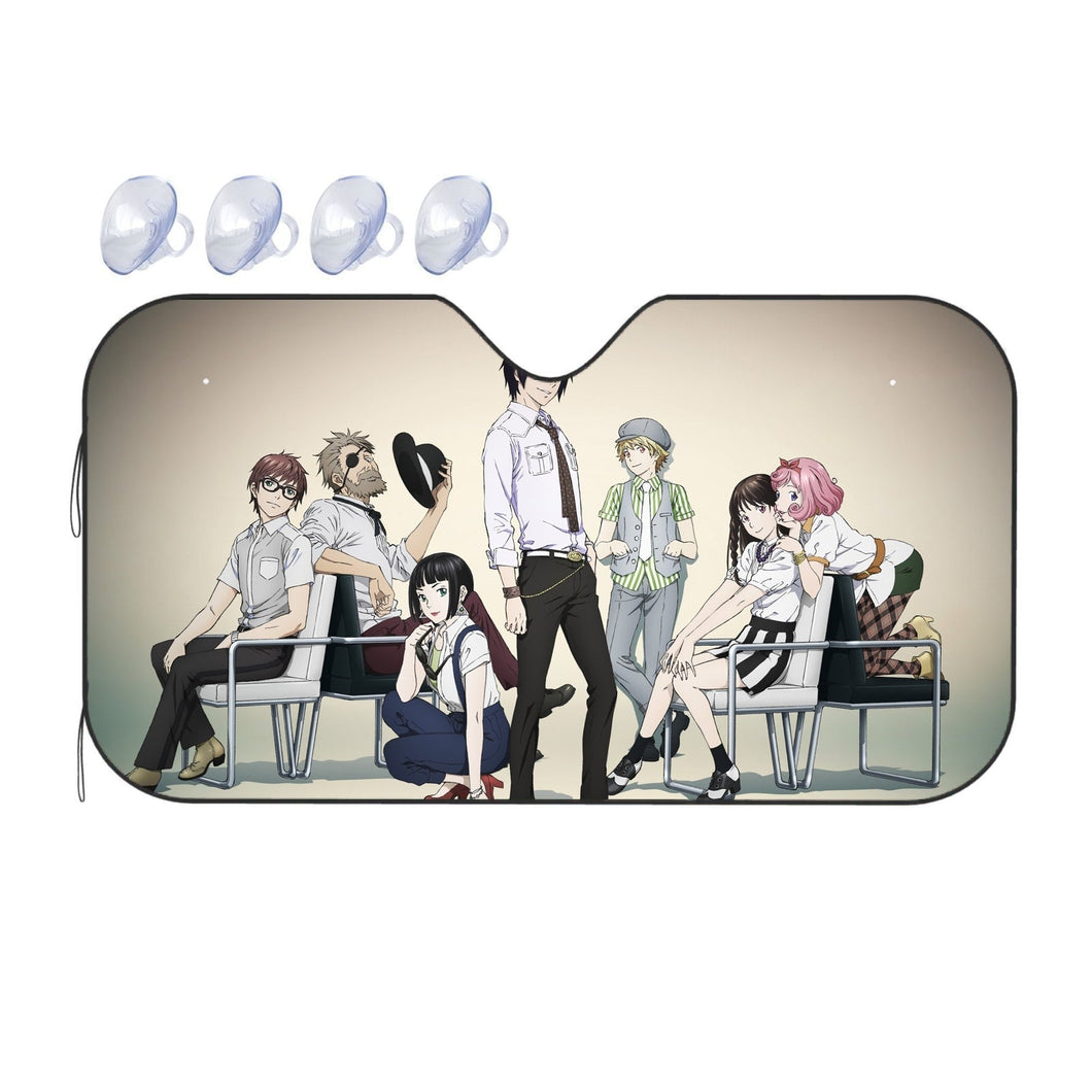 Noragami Yato, Yukine, Hiyori Iki, Kofuku Ebisu, Kazuma  Car Sunshade