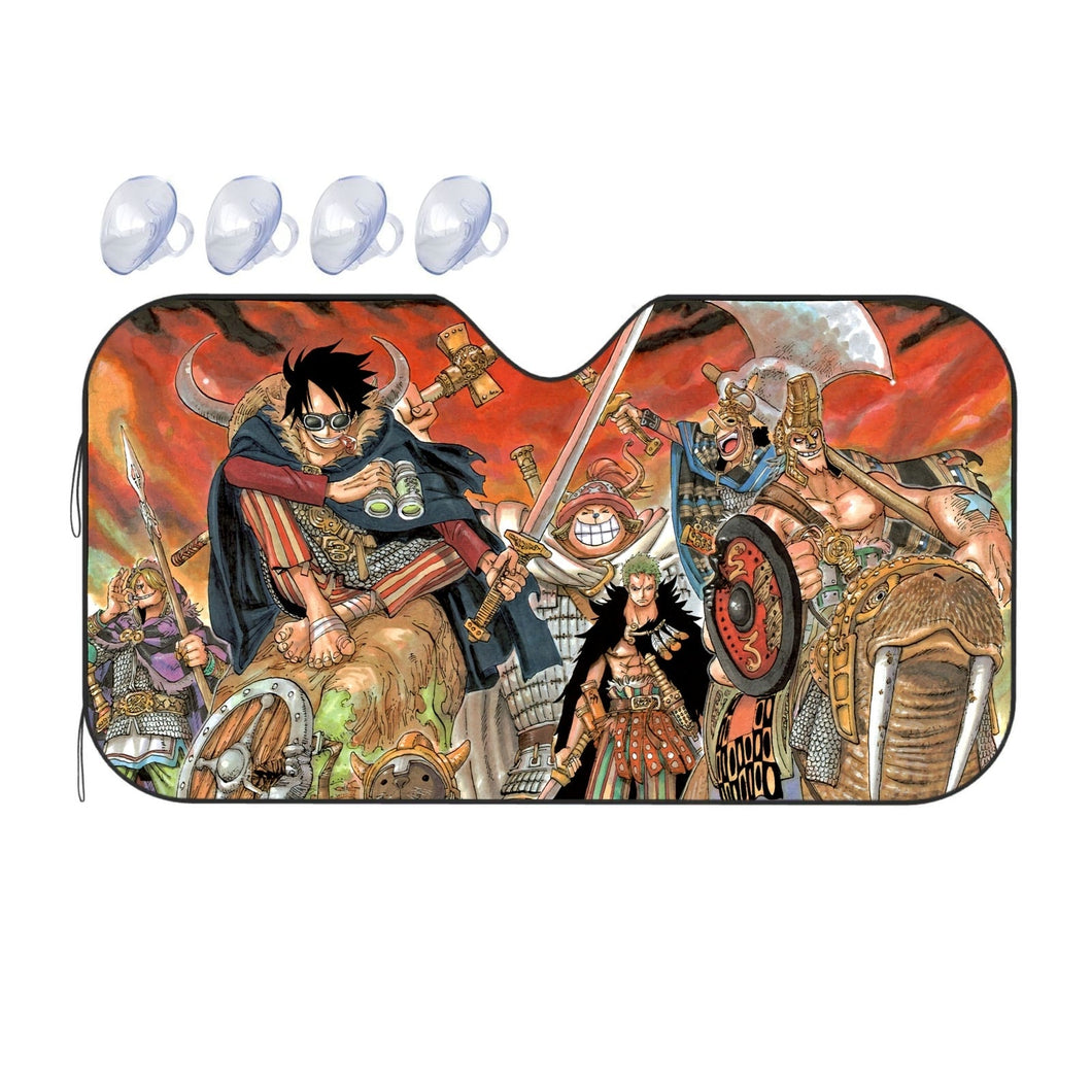 One Piece Monkey D. Luffy, Roronoa Zoro, Sanji, Tony Tony Chopper, Usopp  Car Sunshade