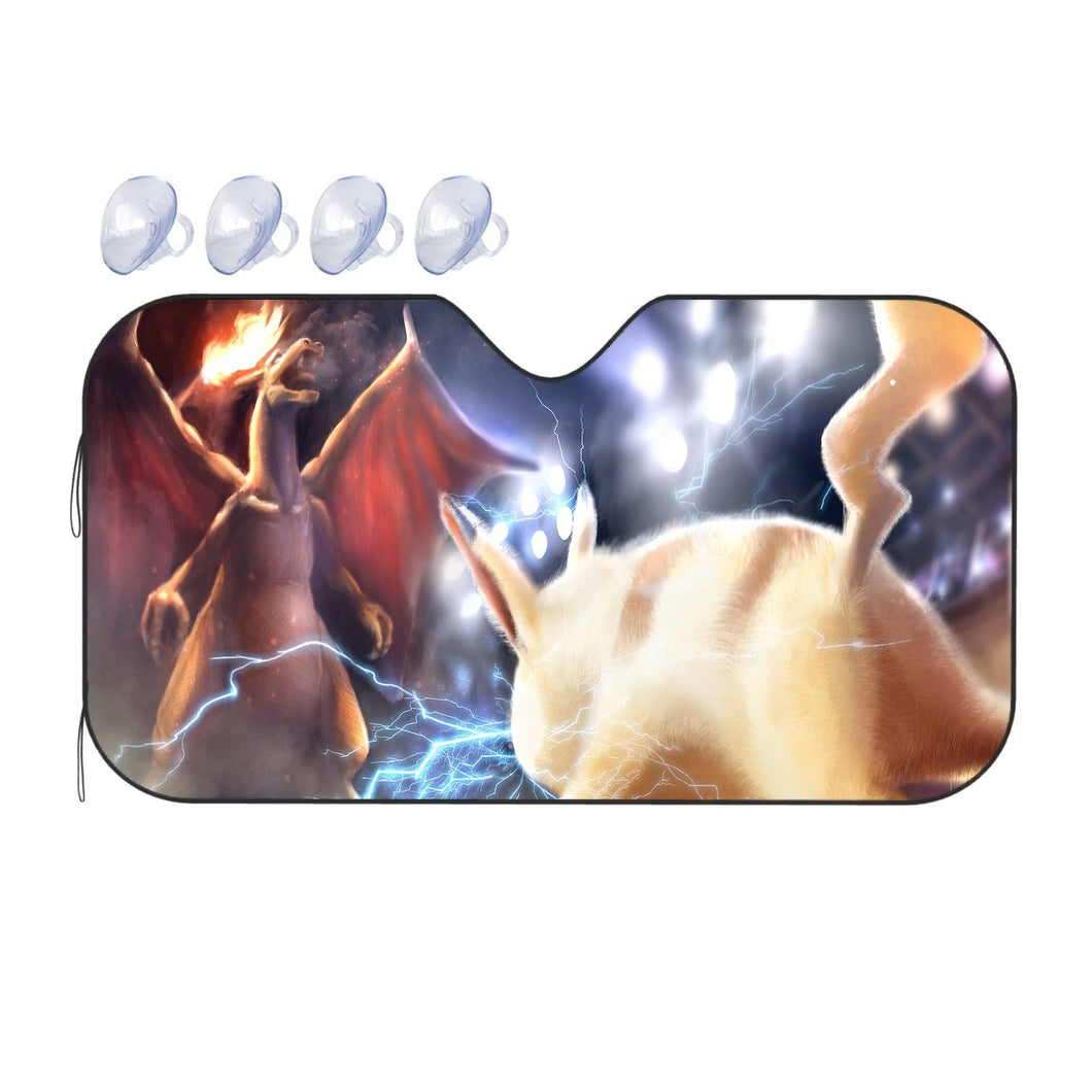 Pikachu Vs Charizard  Car Sunshade