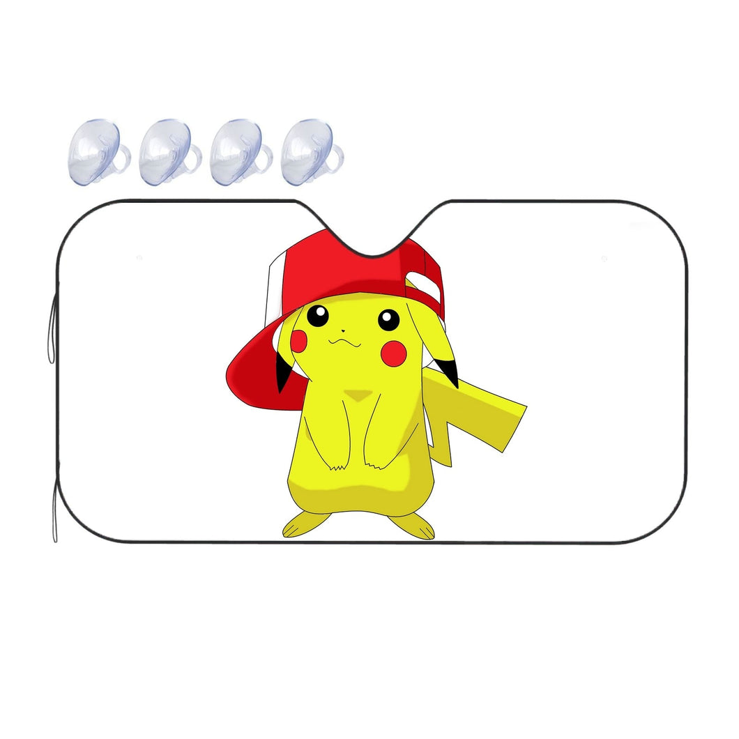 Pikachu wearing Ash's hat Car Sunshade