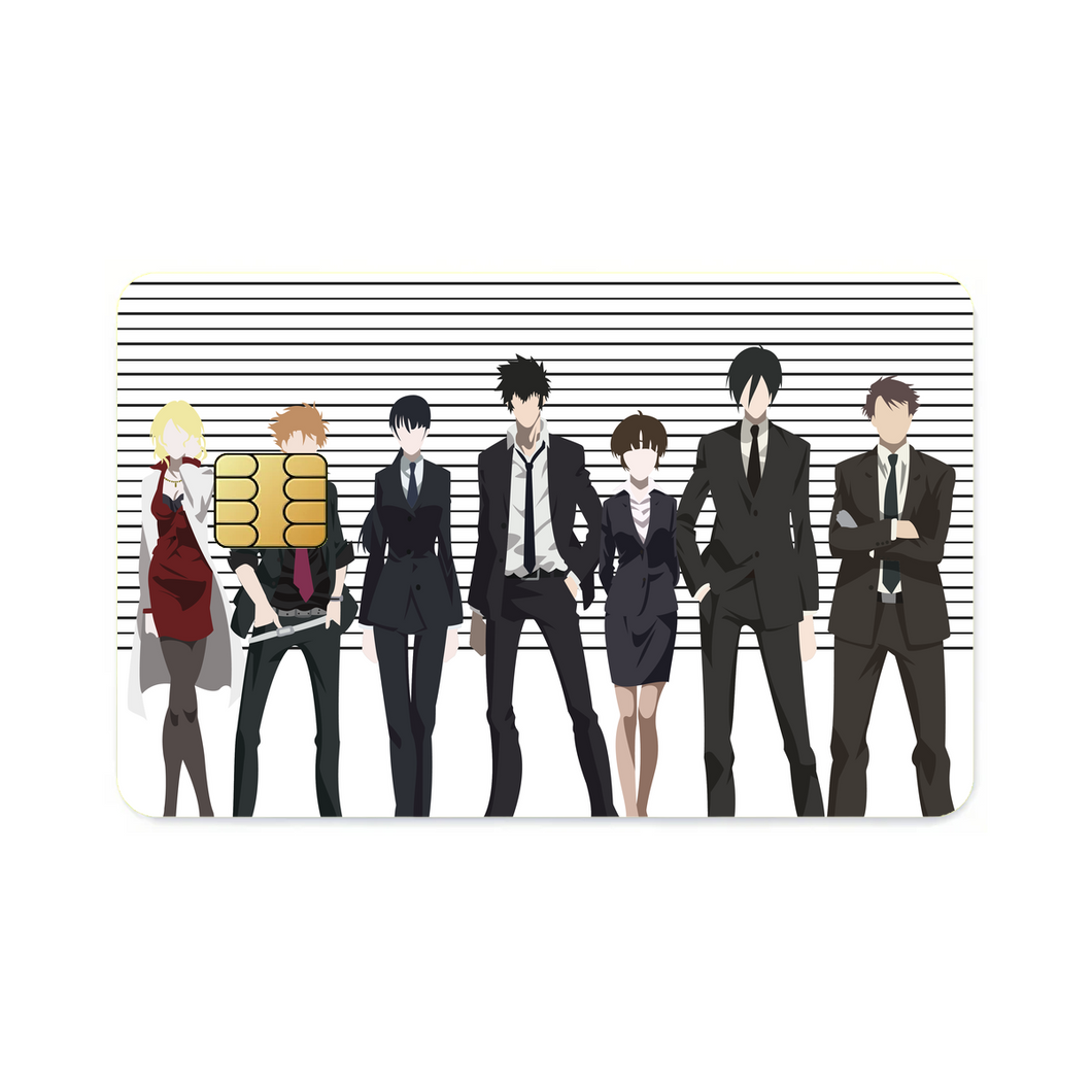 Psycho-Pass Akane Tsunemori, Nobuchika Ginoza, Shuusei Kagari, Tomomi Masaoka, Shion Karanomori  Credit Card Skins (4-in-1 Pack)