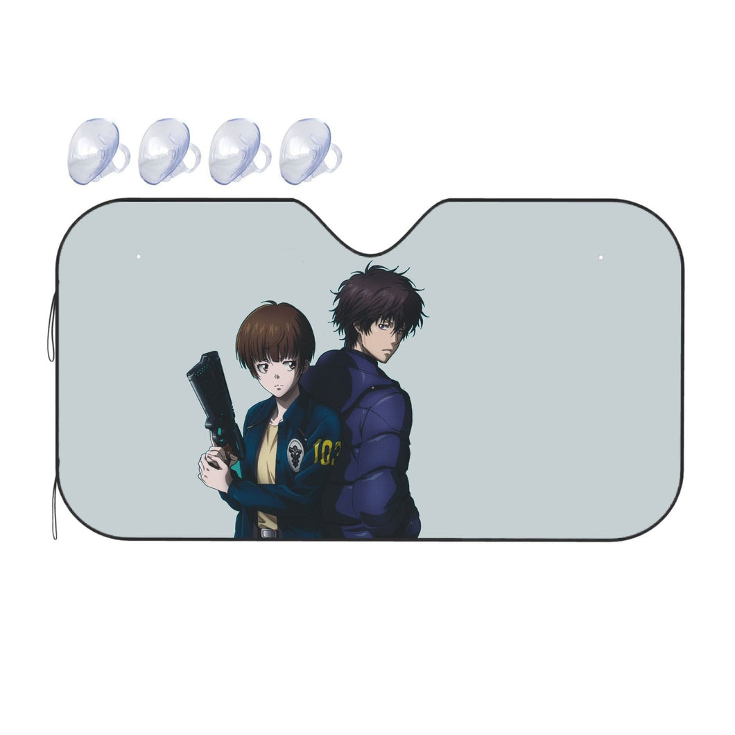 Psycho-Pass Inspecter and a villain Car Sunshade