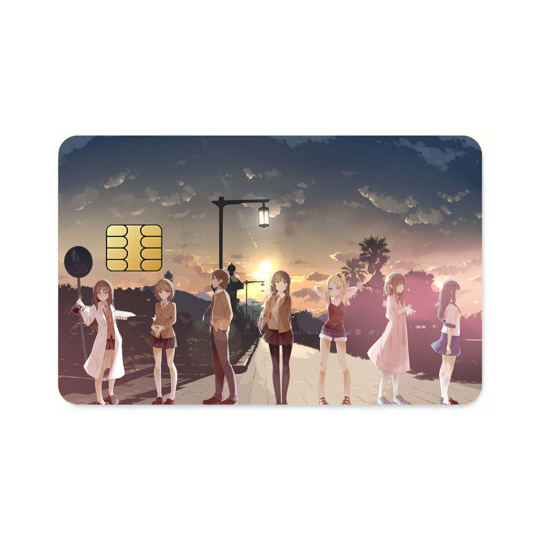 Rascal Does Not Dream of Bunny Girl Senpai Mai Sakurajima, Sakuta Azusagawa, Rio Futaba, Kaede Azusagawa, Tomoe Koga  Credit Card Skins (4-in-1 Pack)