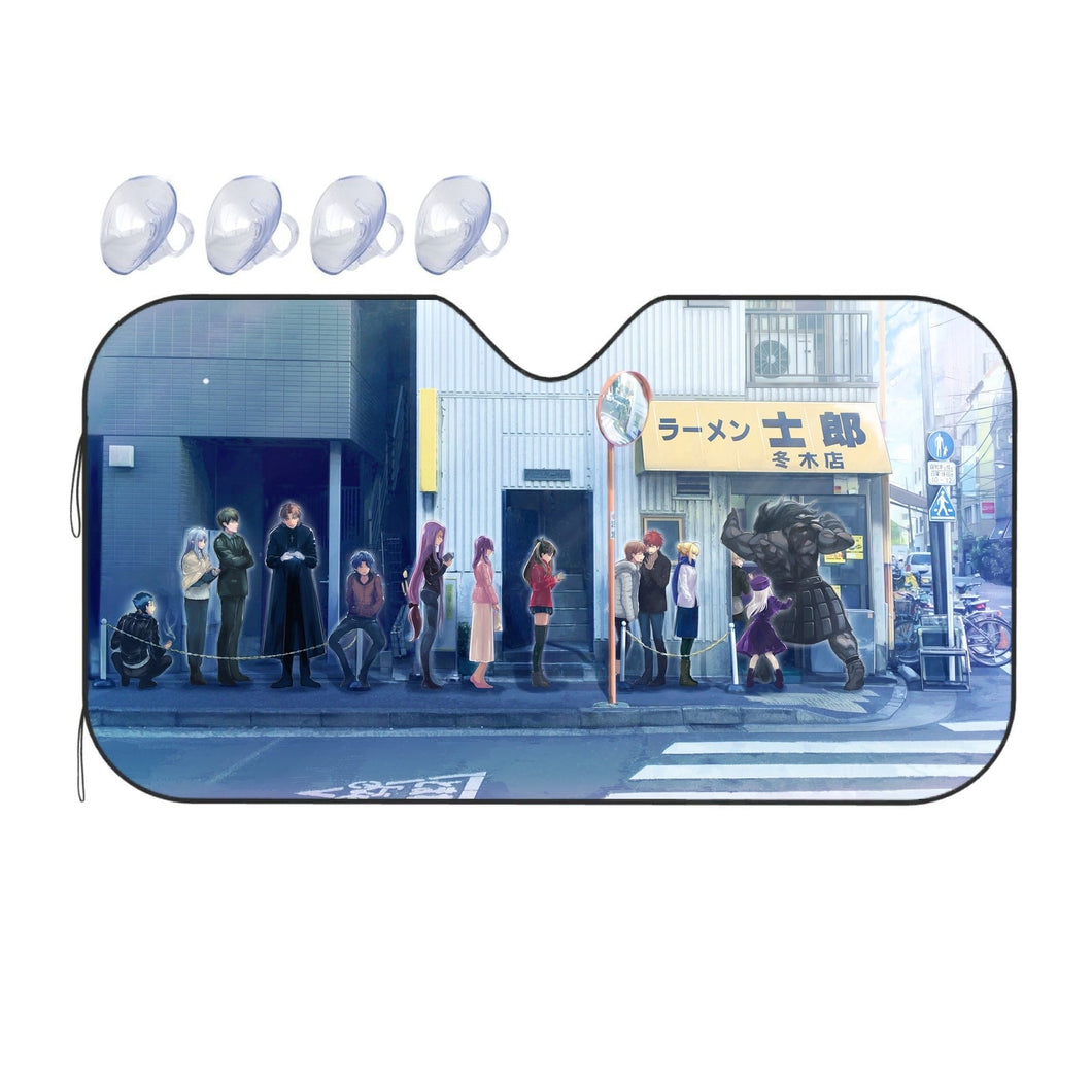 Rin Tohsaka, Gilgamesh, Rider, Shirou Emiya, Sakura Matou, Kirei Kotomine, Saber and Taiga Fujimura  Car Sunshade