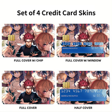 Load image into Gallery viewer, Rindō Kobayashi Alice Nakiri Erina Nakiri and Takumi Aldini  Credit Card Skins (4-in-1 Pack)
