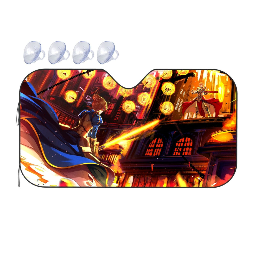 Saber x Gilgamesh  Car Sunshade