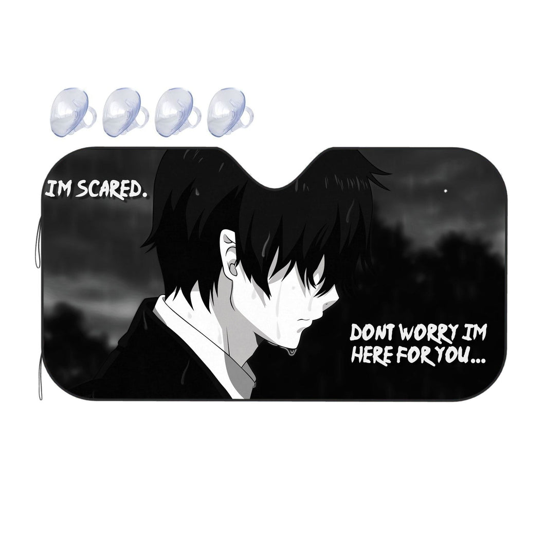 Sad Animewith quote  Car Sunshade