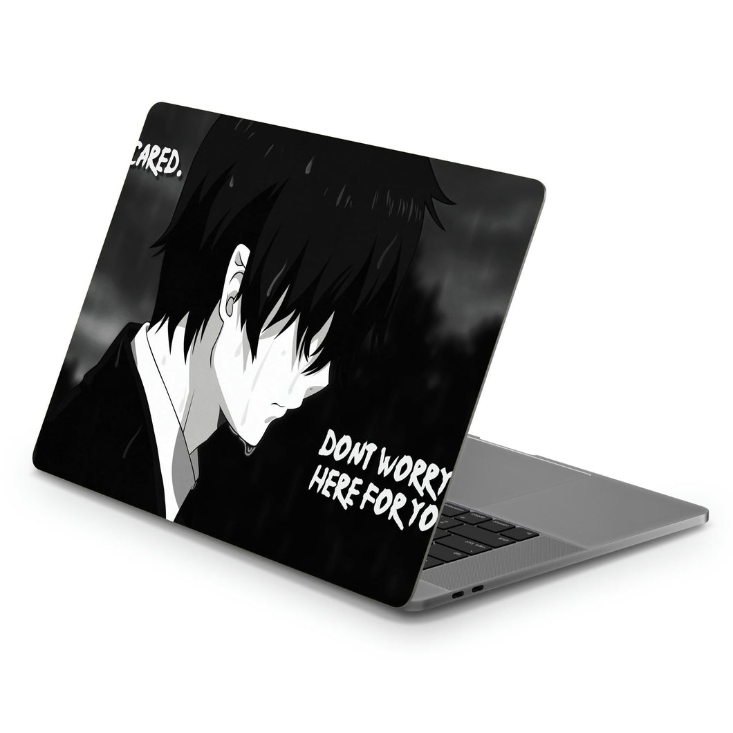 Sad Animewith quote  Macbook Skin