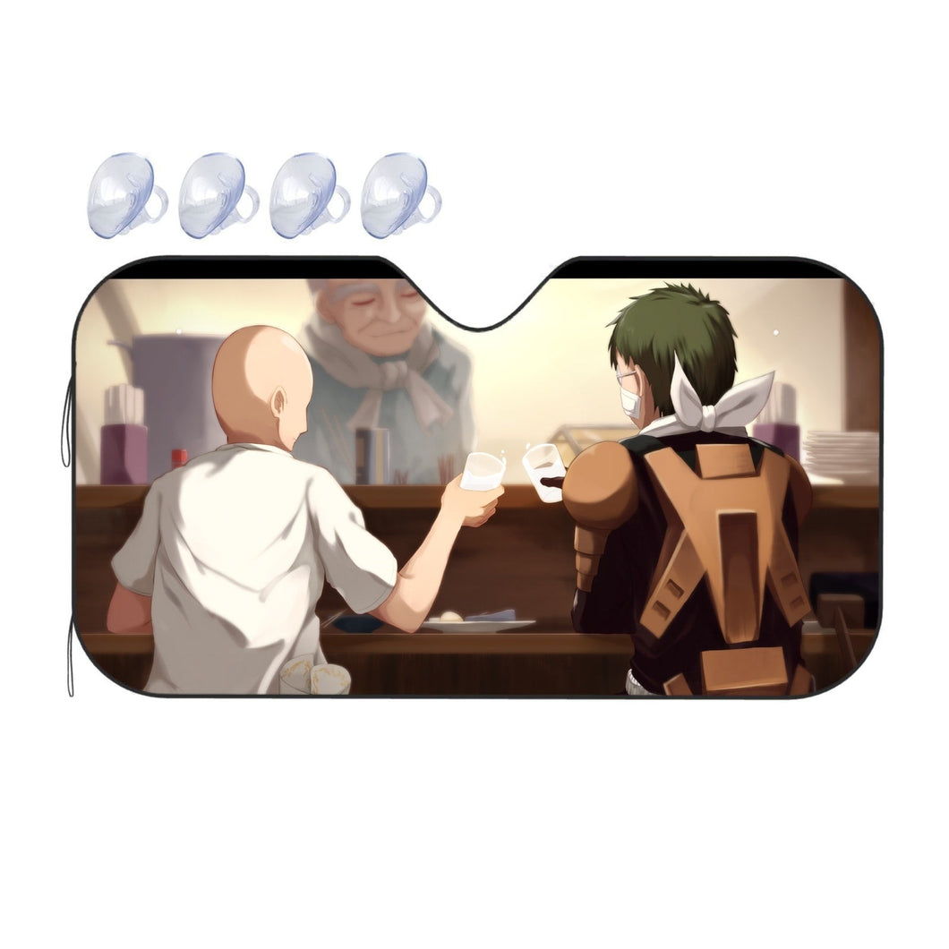 Saitama and License-less Rider  Car Sunshade