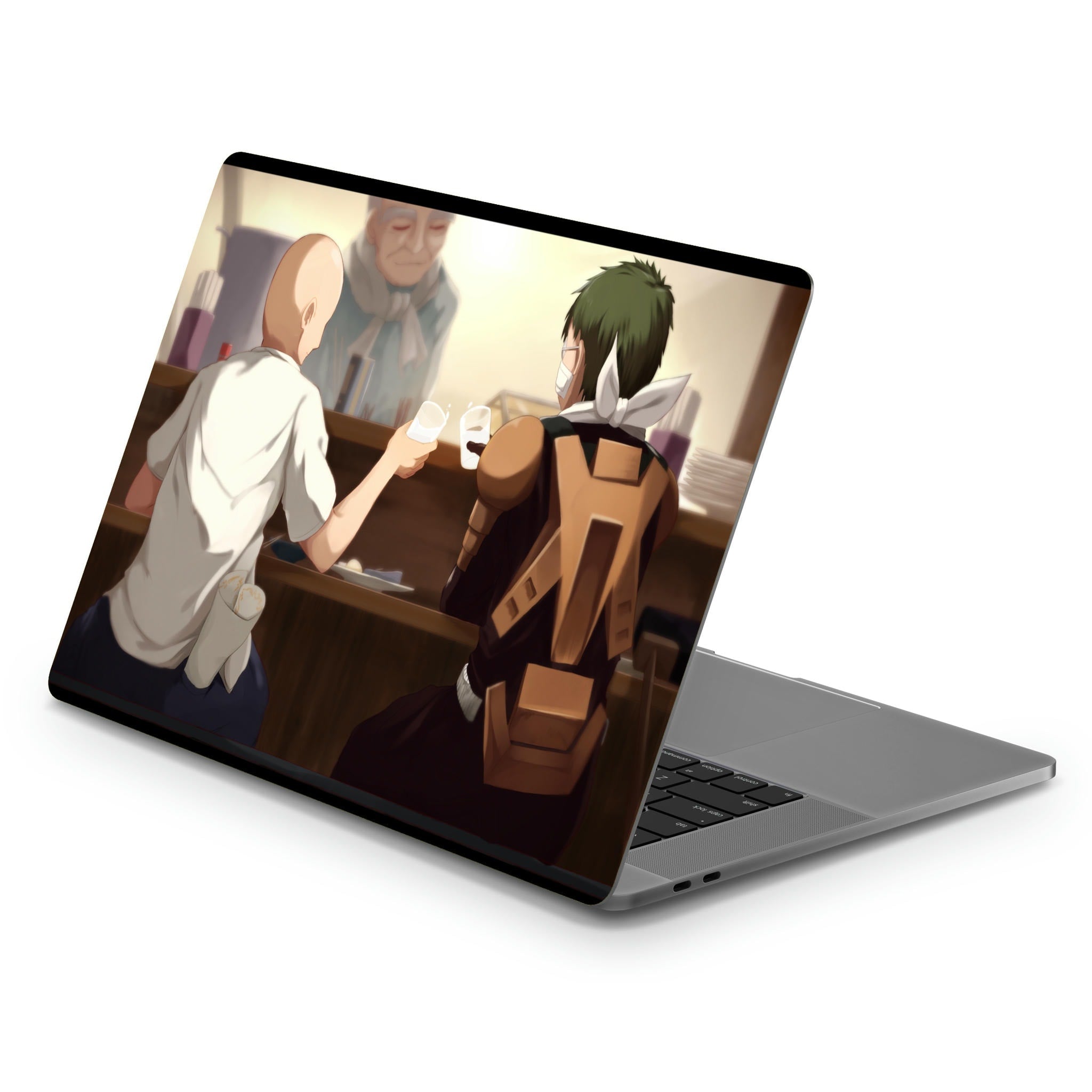Saitama and License-less Rider Macbook Skin