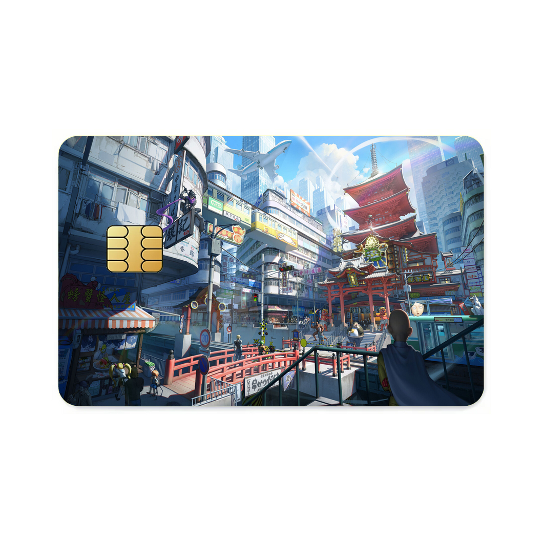Saitama Looking Out Over the City  Credit Card Skins (4-in-1 Pack)
