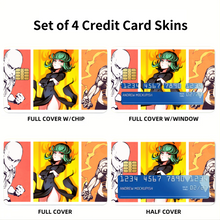 Load image into Gallery viewer, Saitama, Tatsumaki and Genos  Credit Card Skins (4-in-1 Pack)
