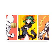 Load image into Gallery viewer, Saitama, Tatsumaki and Genos  Credit Card Skins (4-in-1 Pack)
