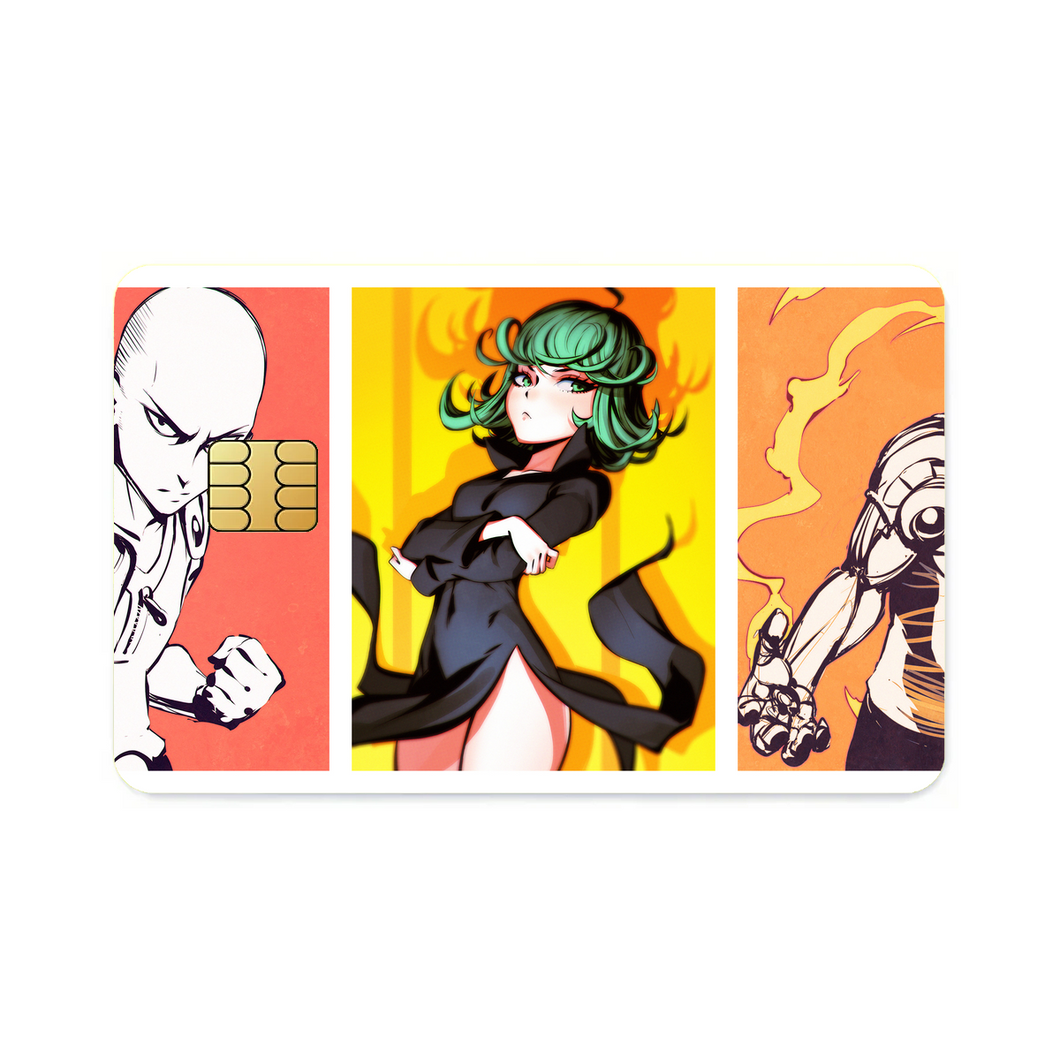 Saitama, Tatsumaki and Genos  Credit Card Skins (4-in-1 Pack)