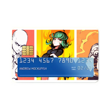 Load image into Gallery viewer, Saitama, Tatsumaki and Genos  Credit Card Skins (4-in-1 Pack)
