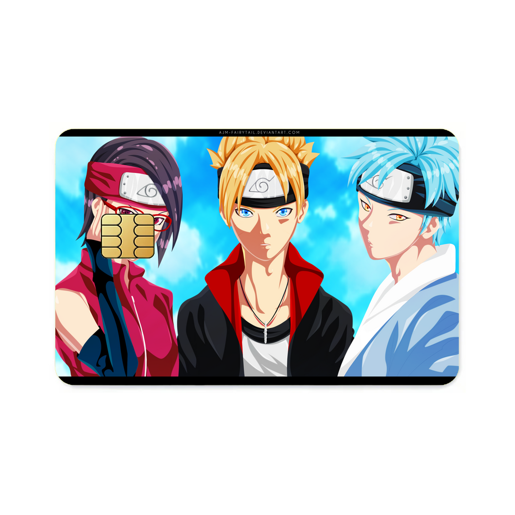 Sarada Uchiha Boruto Uzumaki  Credit Card Skins (4-in-1 Pack)