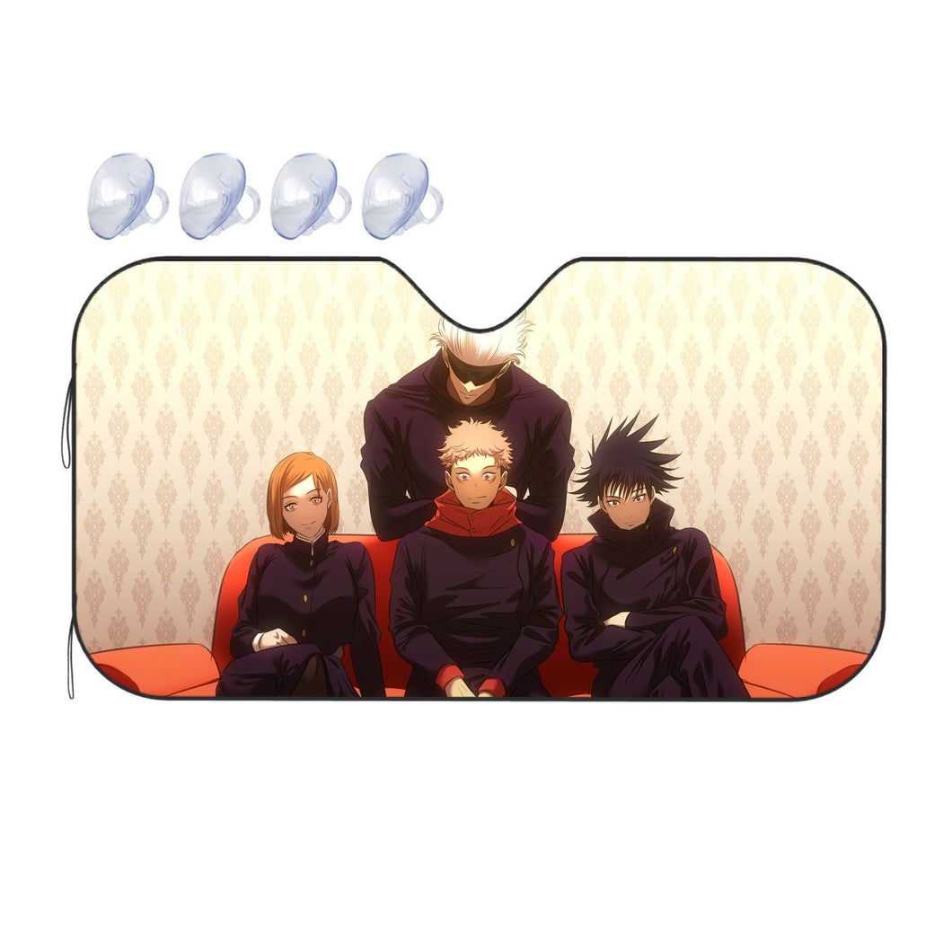 Satoru Gojo Yuji Itadori Nobara Kugisaki and Megumi Fushiguro  Car Sunshade