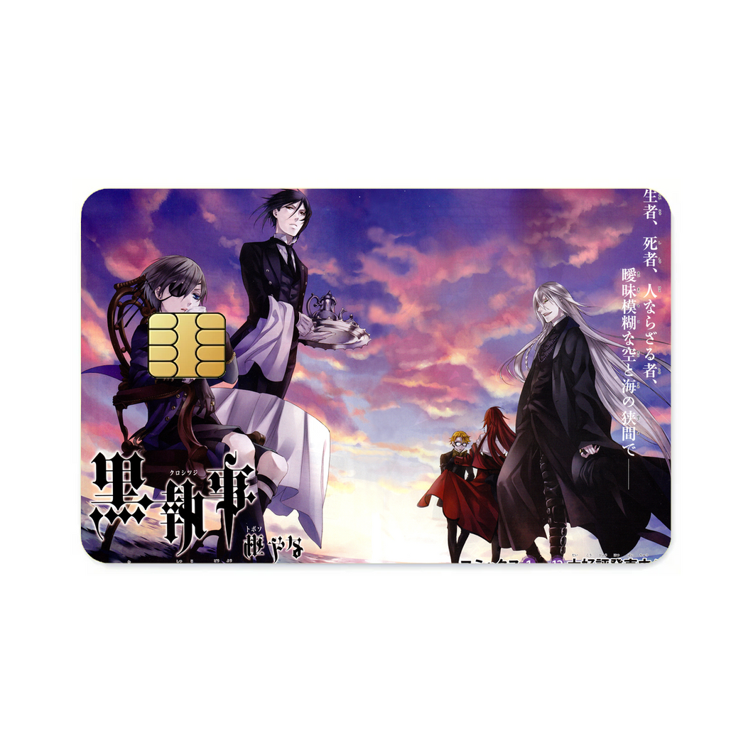 Sebastian Michaelis, Ciel Phantomhive and Undertaker (Black Butler)  Credit Card Skins (4-in-1 Pack)