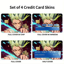 Load image into Gallery viewer, Senku Ishigami - Dr. Stone Anime Background  Credit Card Skins (4-in-1 Pack)
