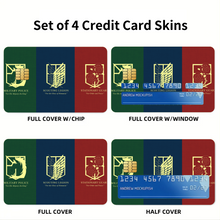 Load image into Gallery viewer, Shingeki no Kyojin Credit Card Skins (4-in-1 Pack)
