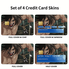 Load image into Gallery viewer, Shingeki no Kyojin - Eren and his Titan  Credit Card Skins (4-in-1 Pack)
