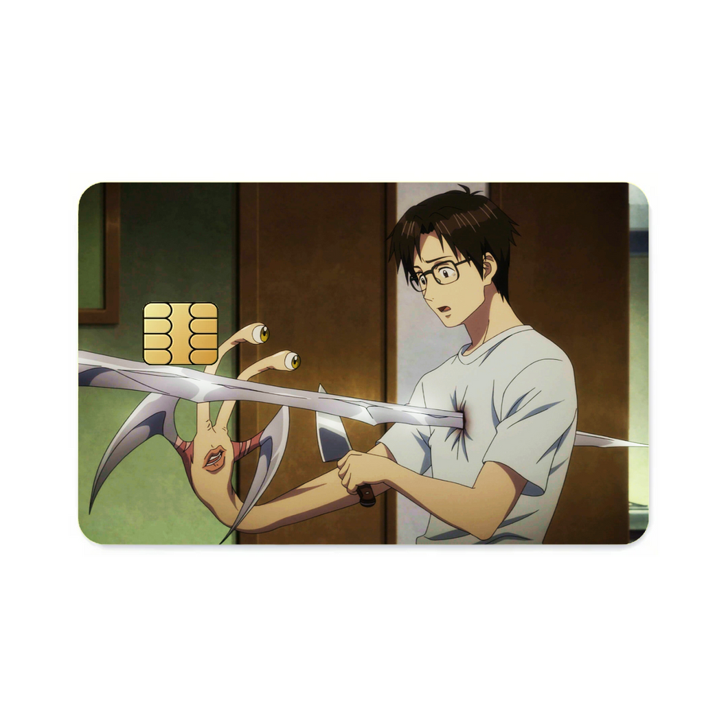 Shinich getting stabbed (Parasyte Credit Card Skins (4-in-1 Pack)