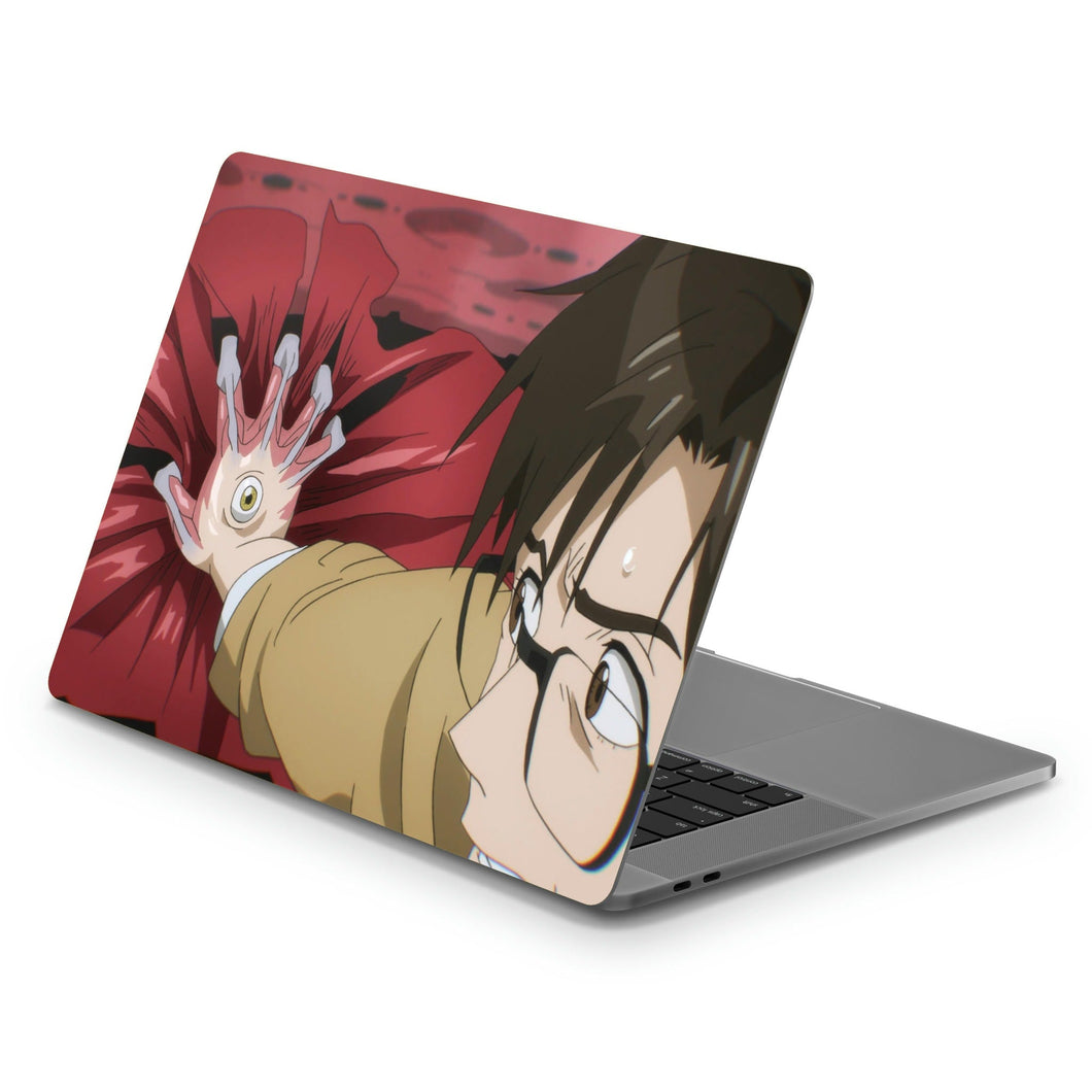 Shinichi stopping a car with Migi  Macbook Skin