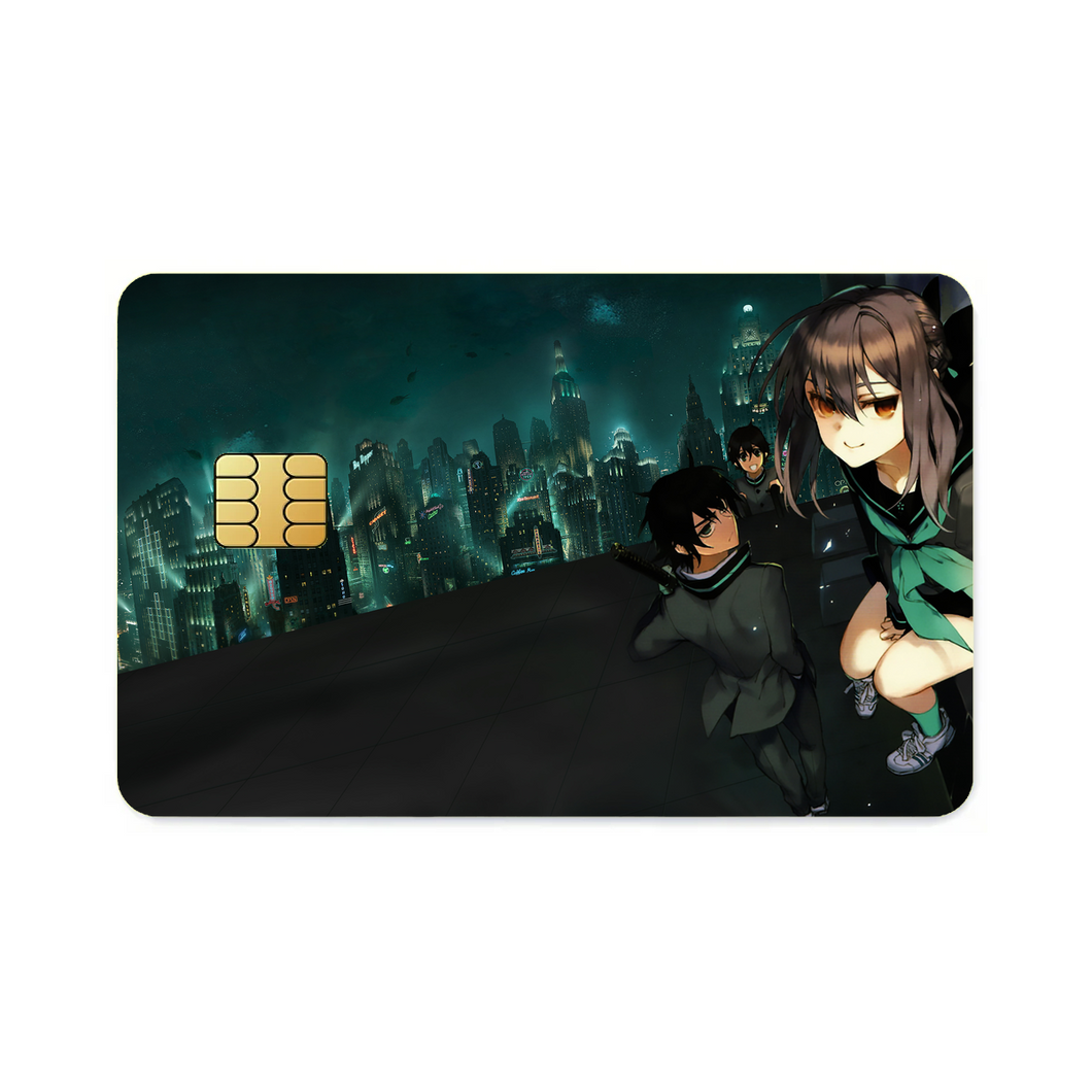 Shinoa, Yu & Yoichi At The Roof  Credit Card Skins (4-in-1 Pack)