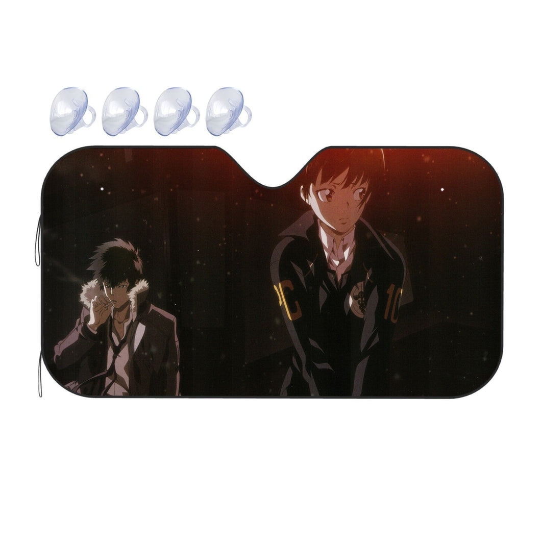 Shinya Kogami And Akane Tsunemori Together Car Sunshade
