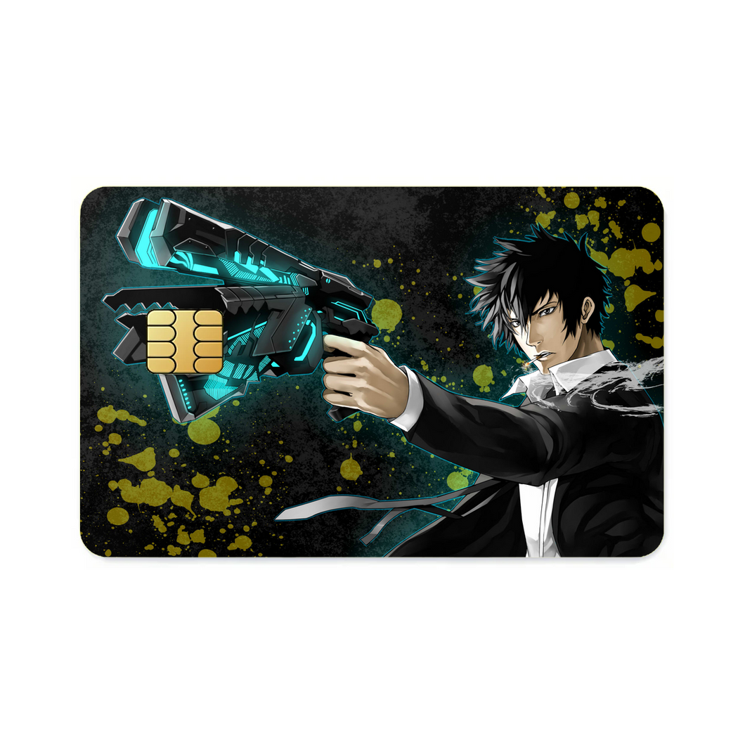 Shinya Kogami With His dominator  Credit Card Skins (4-in-1 Pack)