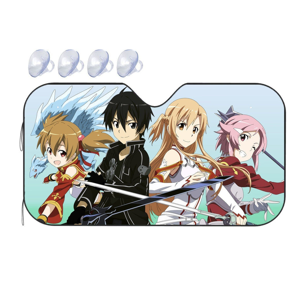 Silica,Kirito,Asuna and Lisbeth  Car Sunshade