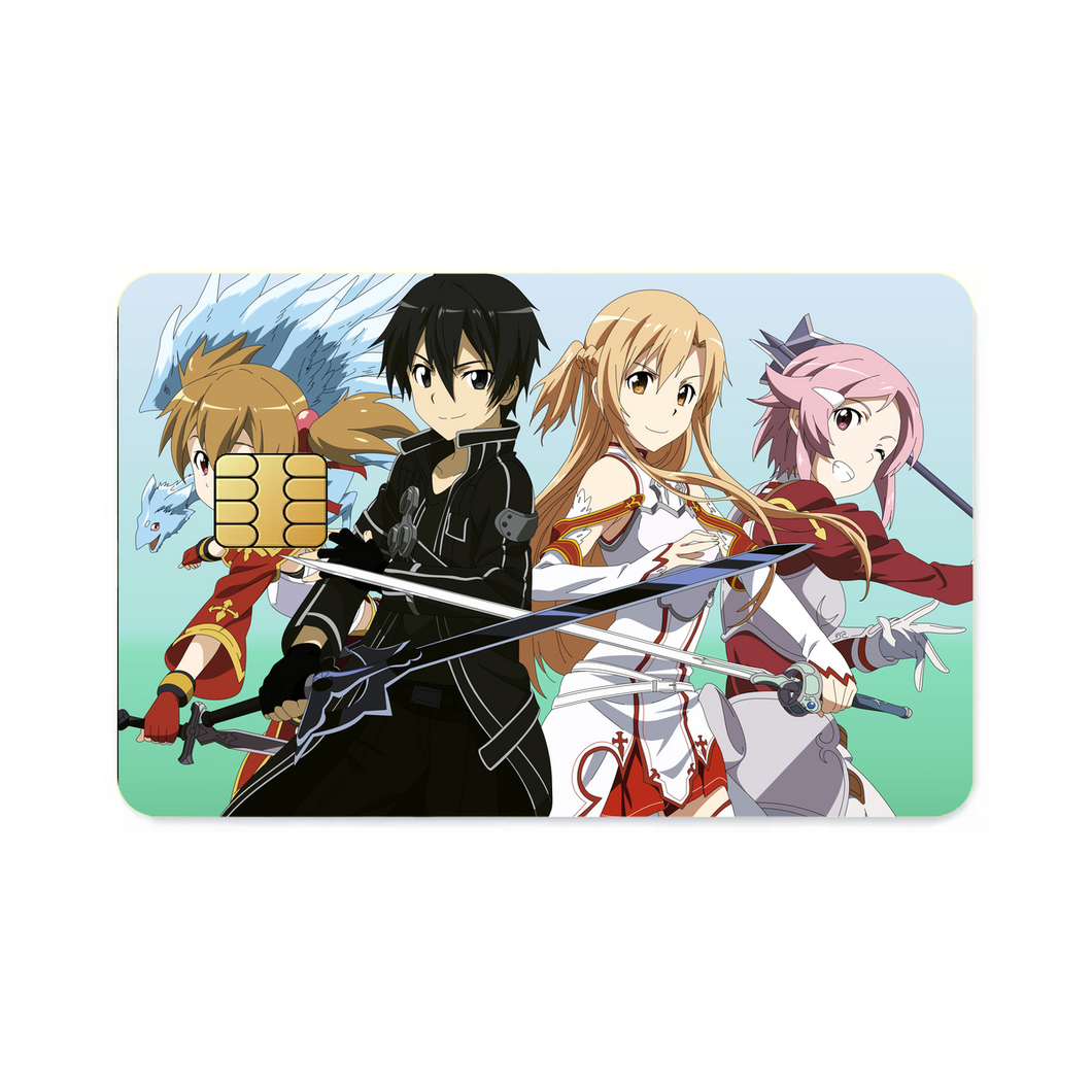 Silica,Kirito,Asuna and Lisbeth  Credit Card Skins (4-in-1 Pack)