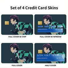 Load image into Gallery viewer, Tanjirou Kamado from Demon Slayer : Kimetsu no Yaibafor Dekstop without logo  Credit Card Skins (4-in-1 Pack)
