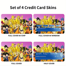 Load image into Gallery viewer, The many forms of Goku throughout the years  Credit Card Skins (4-in-1 Pack)
