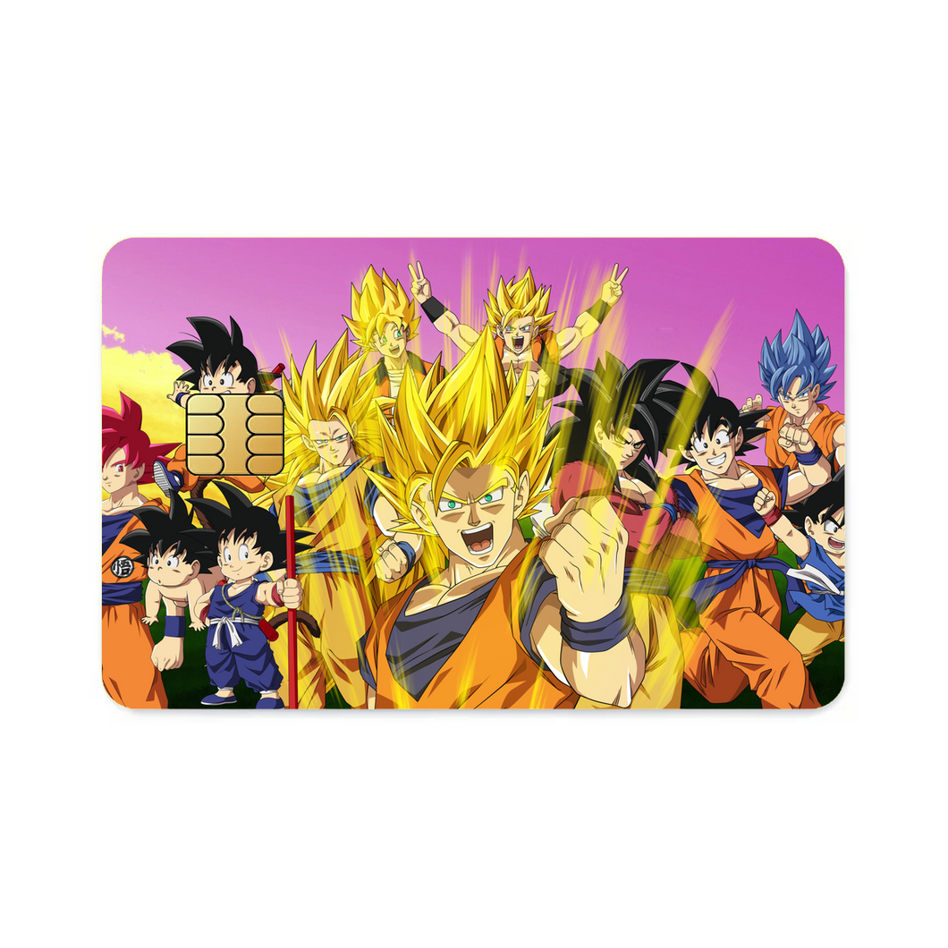 The many forms of Goku throughout the years  Credit Card Skins (4-in-1 Pack)