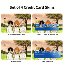 Load image into Gallery viewer, The Promised Neverland Ray, Norman, Emma  Credit Card Skins (4-in-1 Pack)
