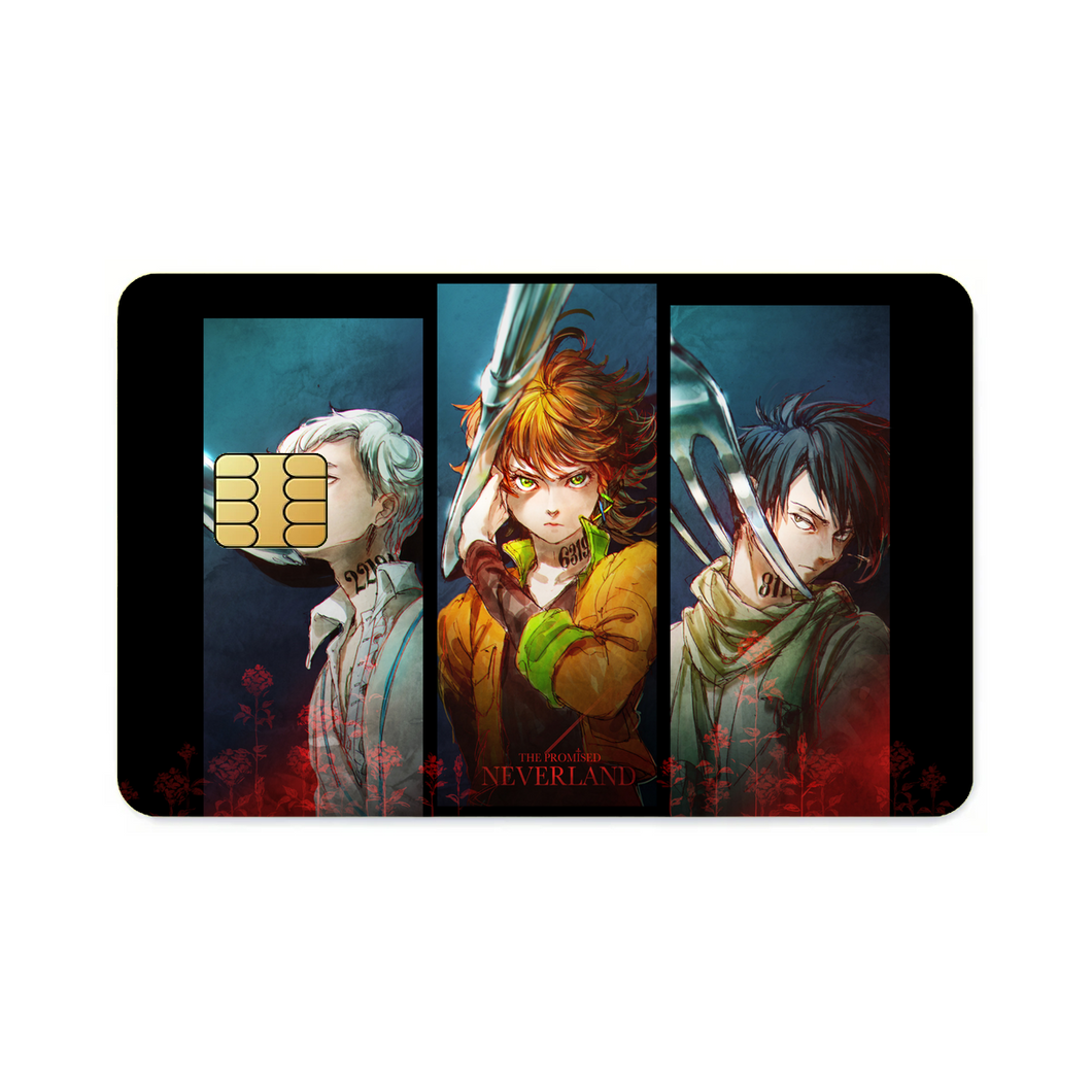 The Promised Neverland Ray, Norman, Emma  Credit Card Skins (4-in-1 Pack)