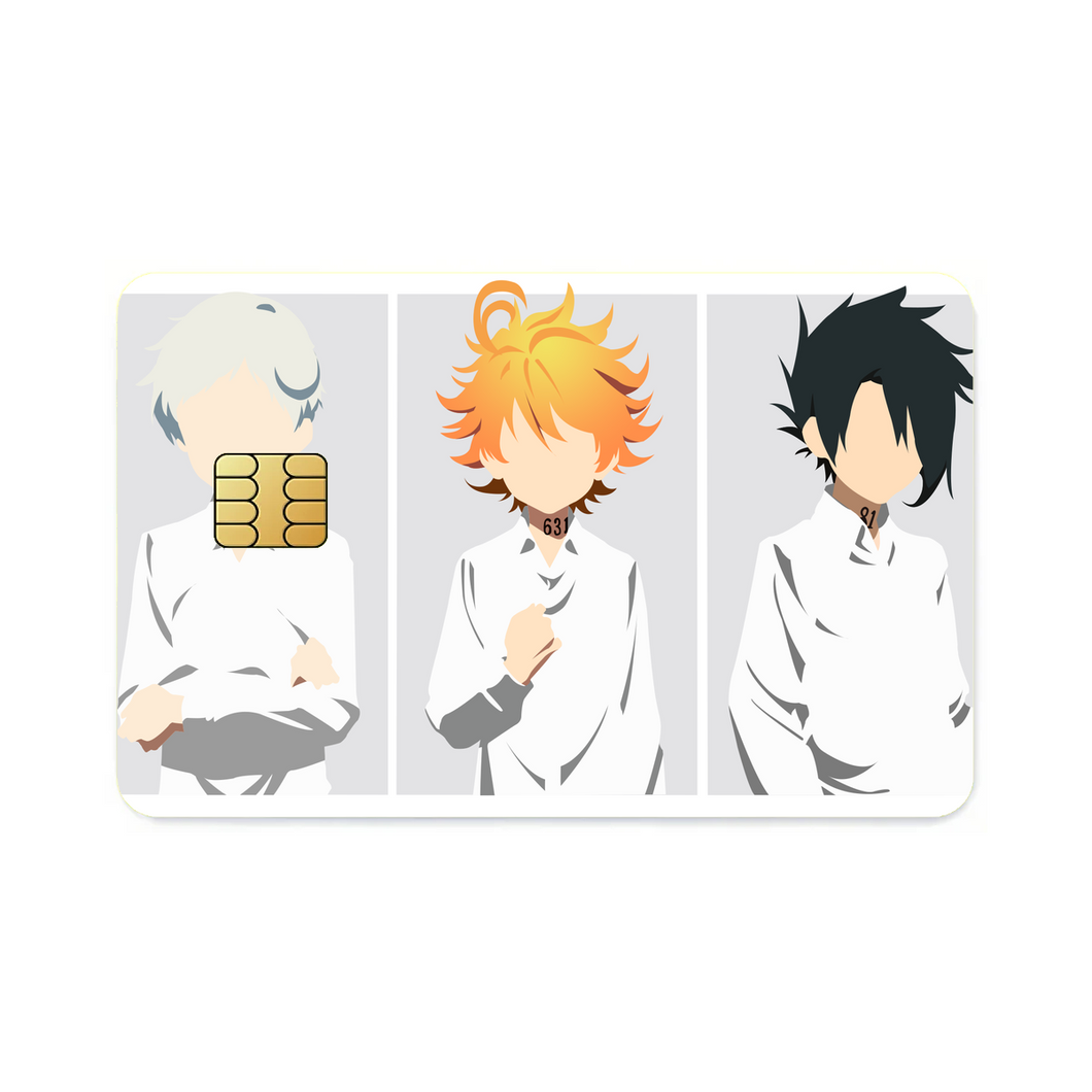 The Promised Neverland Ray, Norman, Emma  Credit Card Skins (4-in-1 Pack)