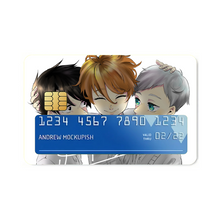 Load image into Gallery viewer, The Promised Neverland Ray, Norman, Emma  Credit Card Skins (4-in-1 Pack)
