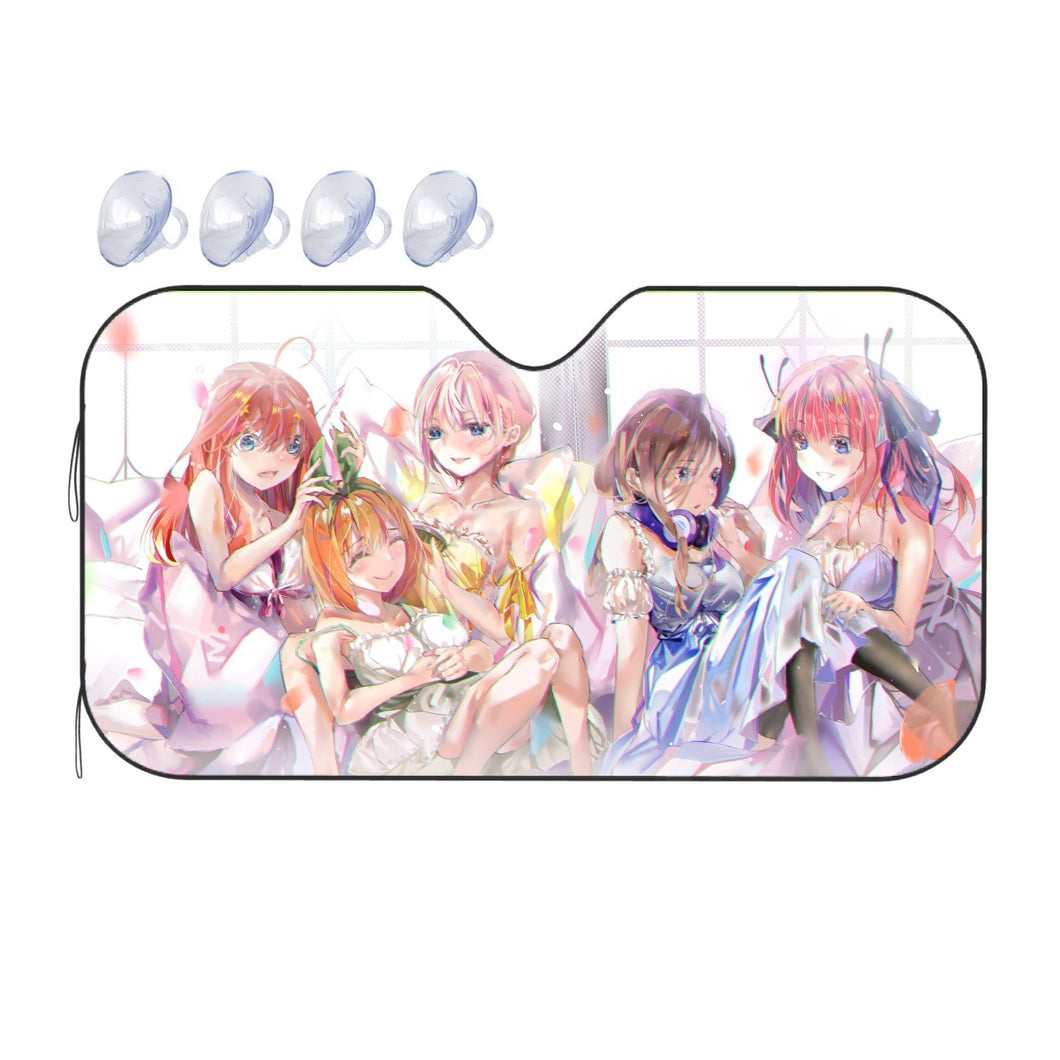 The Quintessential Quintuplets Miku Nakano, Itsuki Nakano, Nino Nakano, Yotsuba Nakano, Ichika Nakano  Car Sunshade