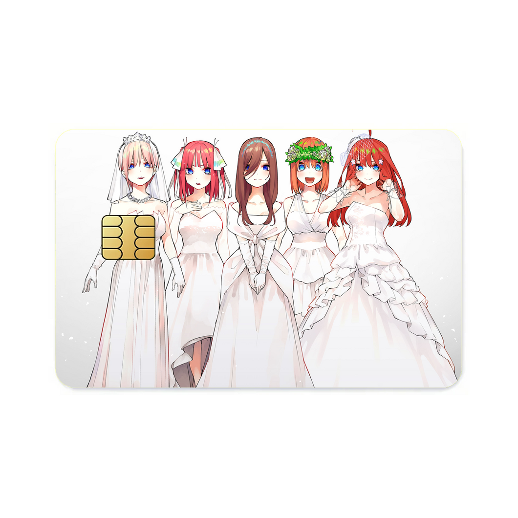The Quintessential Quintuplets Miku Nakano, Itsuki Nakano, Nino Nakano, Yotsuba Nakano, Ichika Nakano  Credit Card Skins (4-in-1 Pack)
