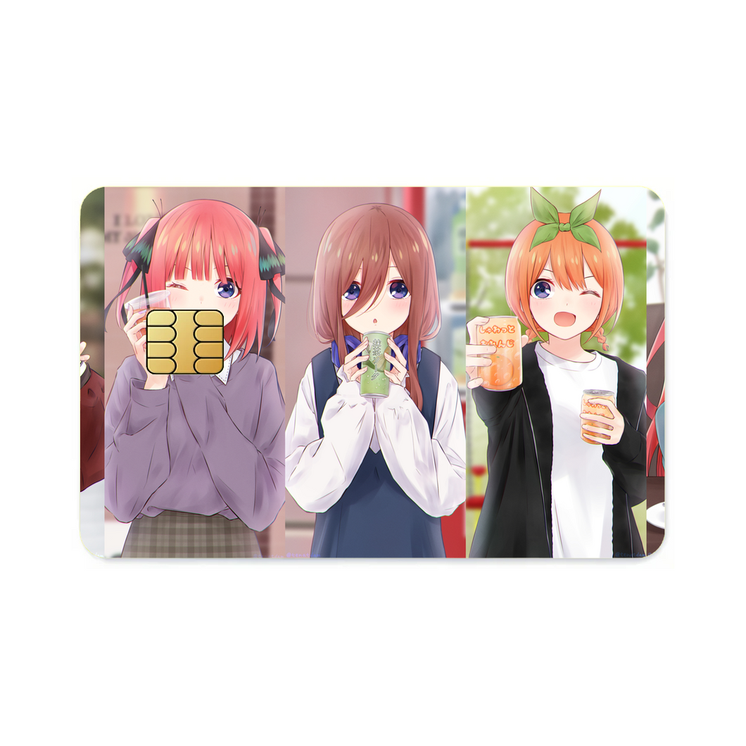 The Quintessential Quintuplets Miku Nakano, Itsuki Nakano, Nino Nakano, Yotsuba Nakano, Ichika Nakano  Credit Card Skins (4-in-1 Pack)