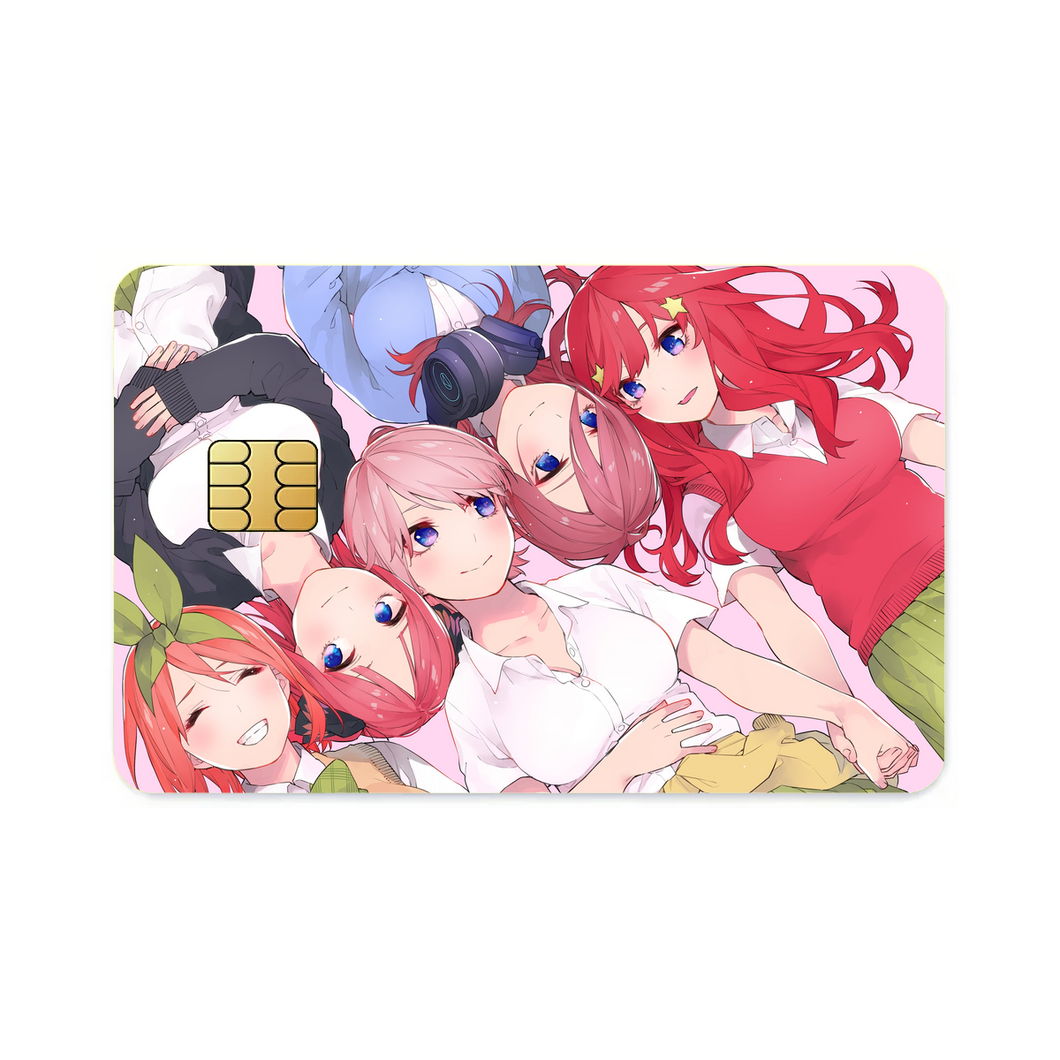 The Quintessential Quintuplets Miku Nakano, Itsuki Nakano, Nino Nakano, Yotsuba Nakano, Ichika Nakano  Credit Card Skins (4-in-1 Pack)