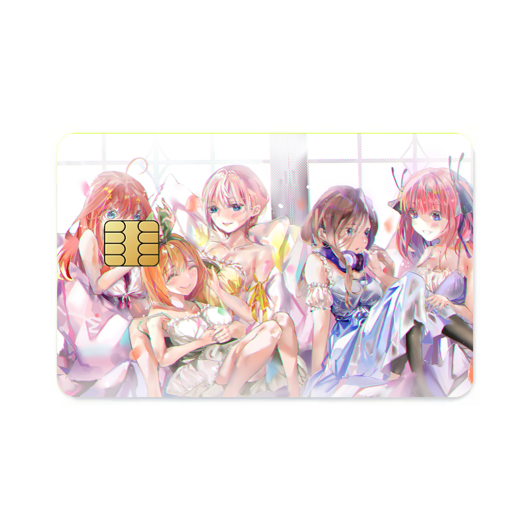 The Quintessential Quintuplets Miku Nakano, Itsuki Nakano, Nino Nakano, Yotsuba Nakano, Ichika Nakano  Credit Card Skins (4-in-1 Pack)
