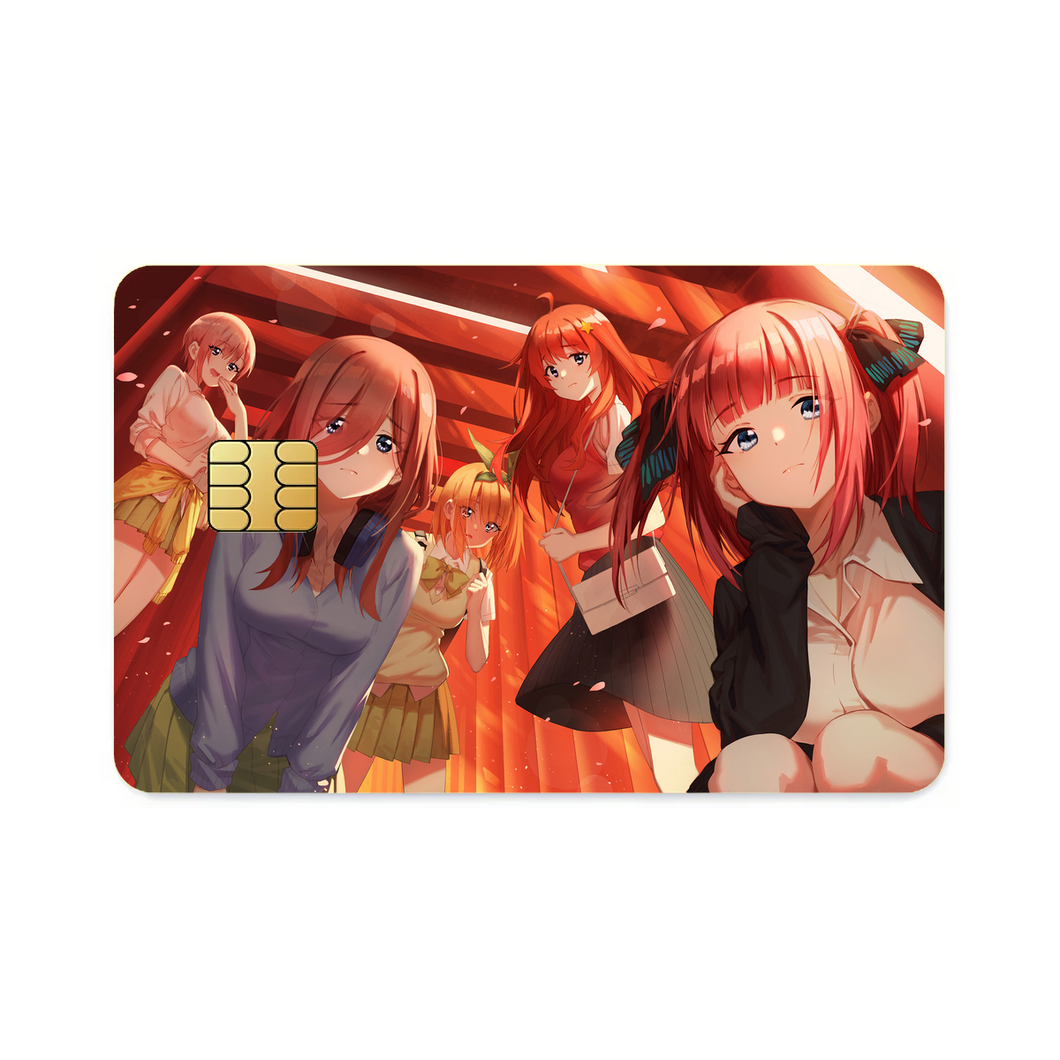 The Quintessential Quintuplets Miku Nakano, Itsuki Nakano, Nino Nakano, Yotsuba Nakano, Ichika Nakano  Credit Card Skins (4-in-1 Pack)