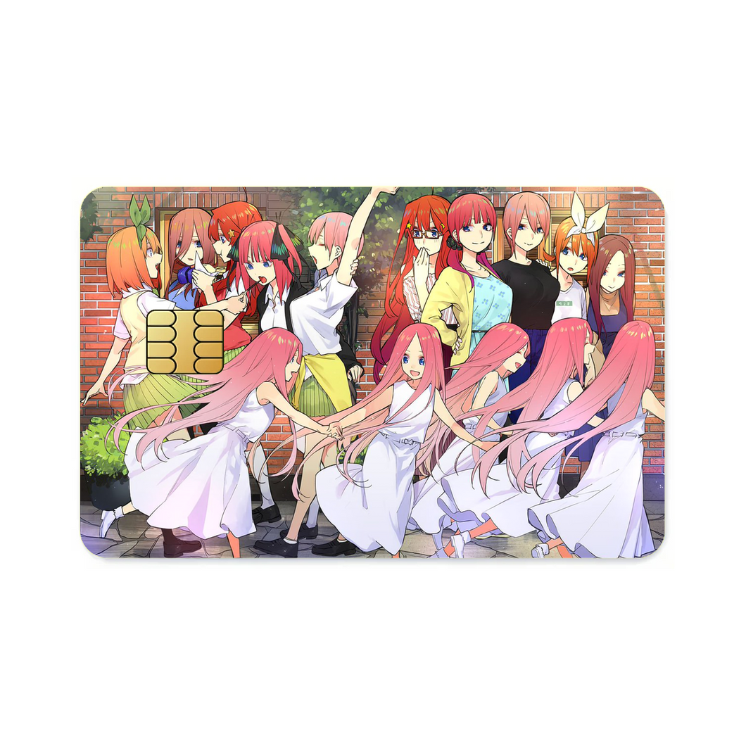 The Quintessential Quintuplets Miku Nakano, Itsuki Nakano, Nino Nakano, Yotsuba Nakano, Ichika Nakano  Credit Card Skins (4-in-1 Pack)