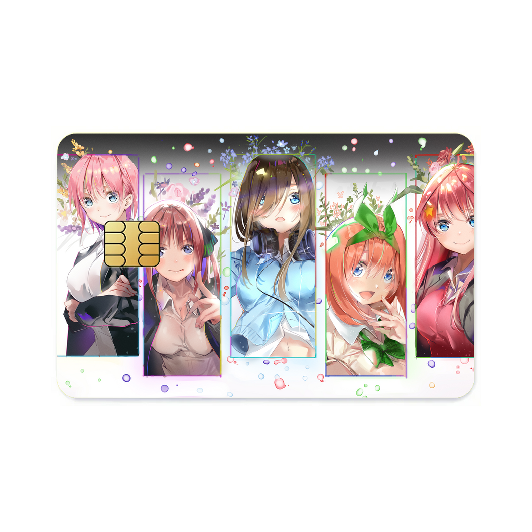 The Quintessential Quintuplets Miku Nakano, Itsuki Nakano, Nino Nakano, Yotsuba Nakano, Ichika Nakano  Credit Card Skins (4-in-1 Pack)
